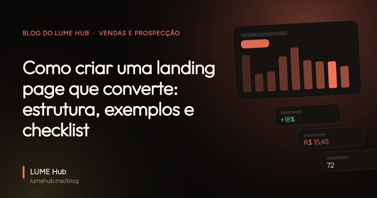 Capa do artigo: Como criar uma landing page que converte: estrutura, exemplos e checklist