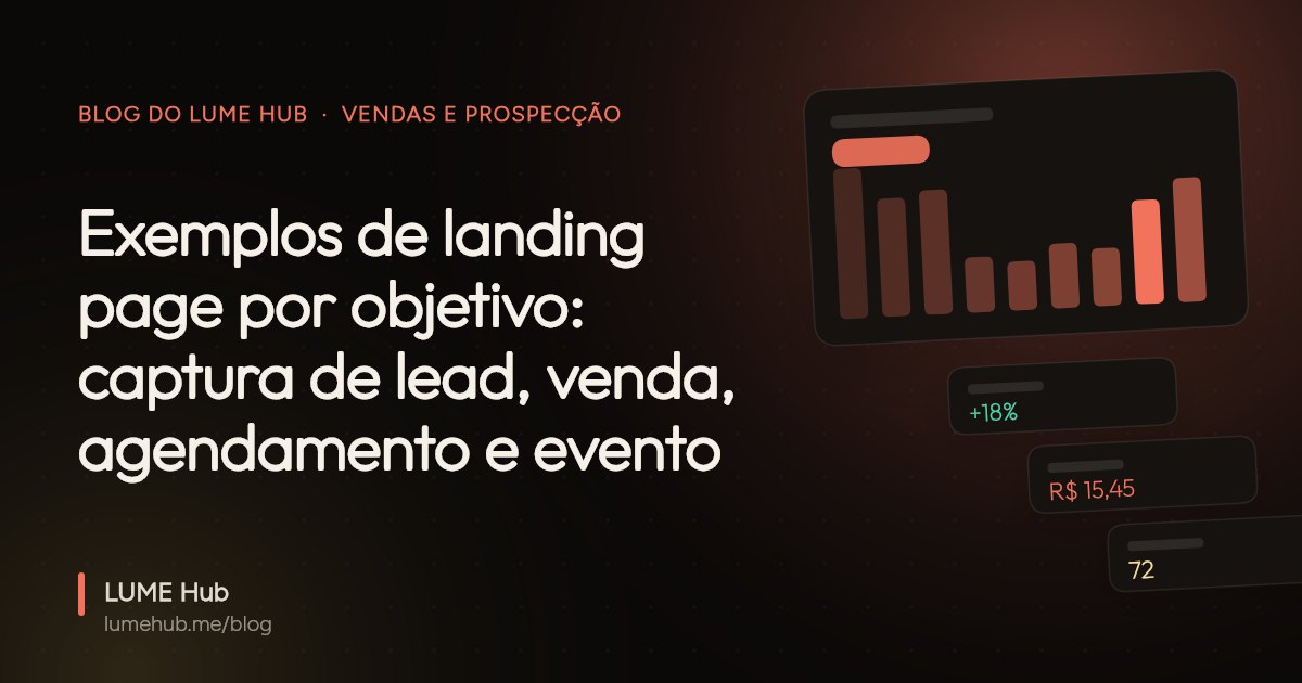 Capa do artigo: Exemplos de landing page por objetivo: captura de lead, venda, agendamento e evento