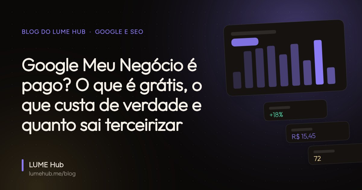 Capa do artigo: Google Meu Negócio é pago? O que é grátis, o que custa de verdade e quanto sai terceirizar