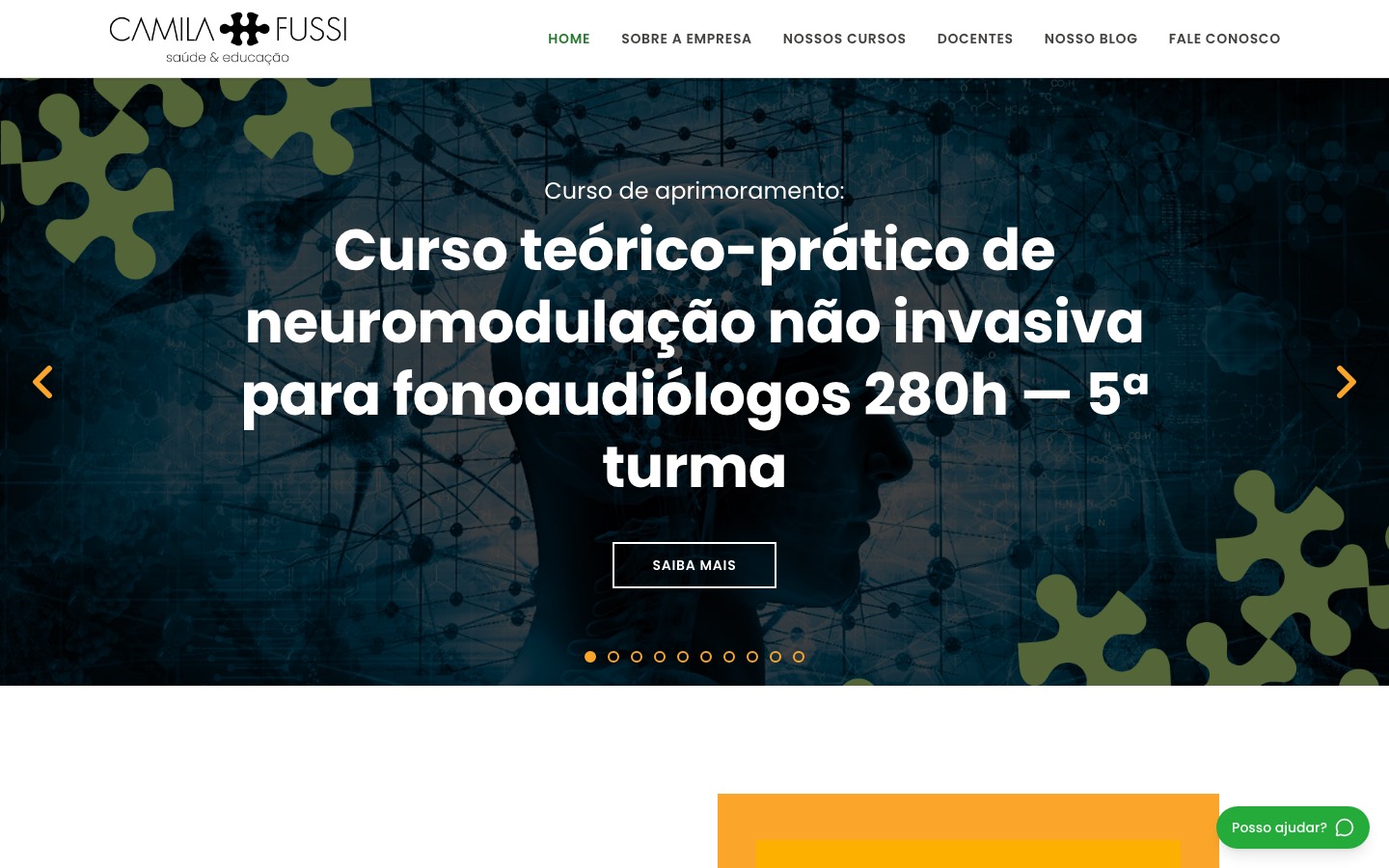 Site Camila Fussi no computador