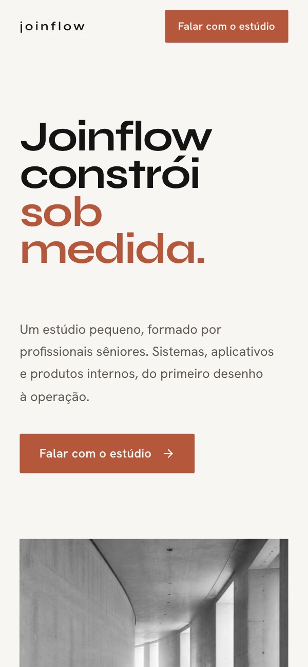 Site Joinflow no celular