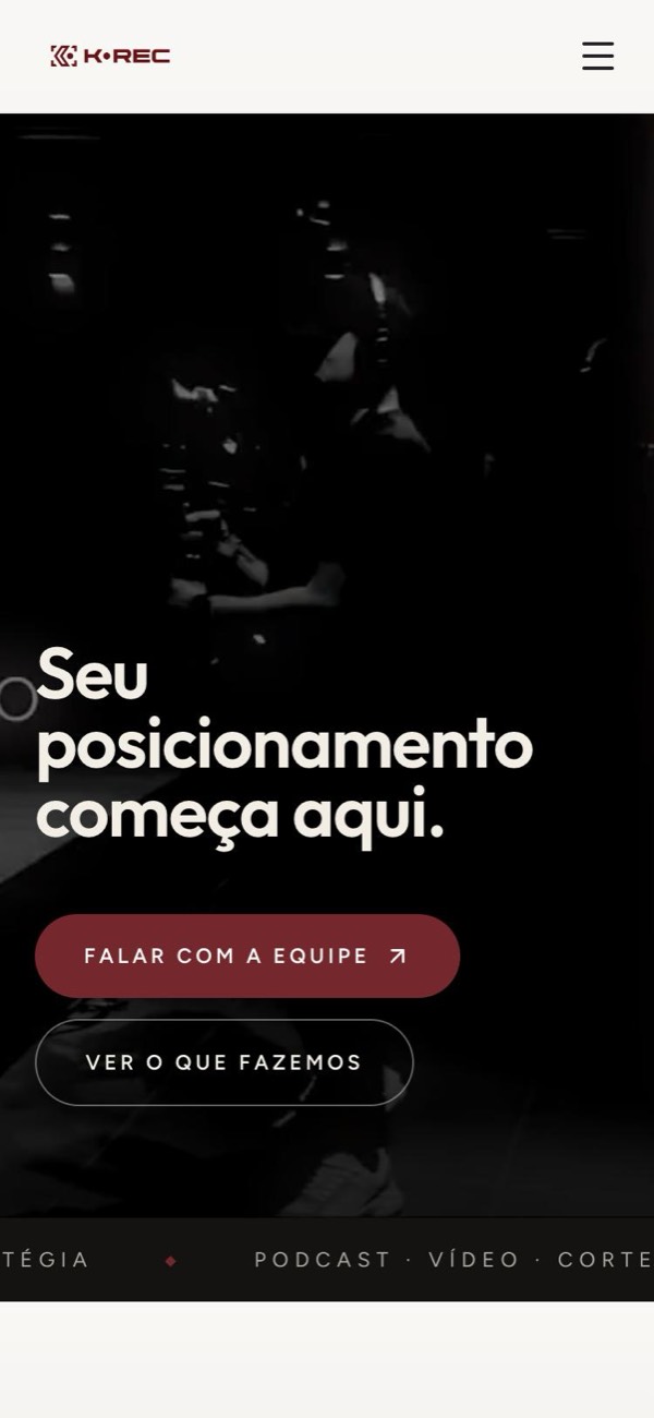 Site K-REC no celular