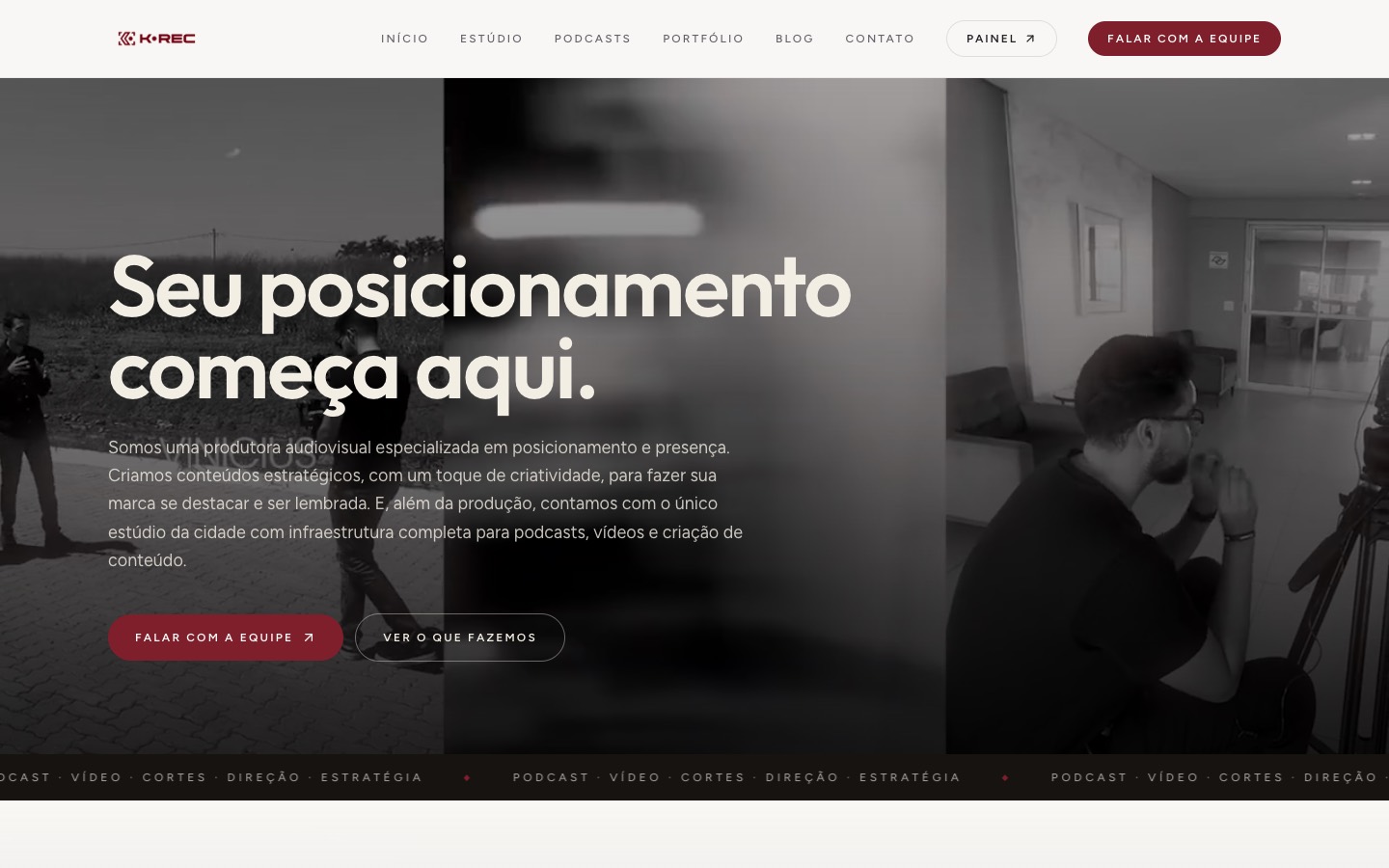 Site K-REC, feito pela LUME