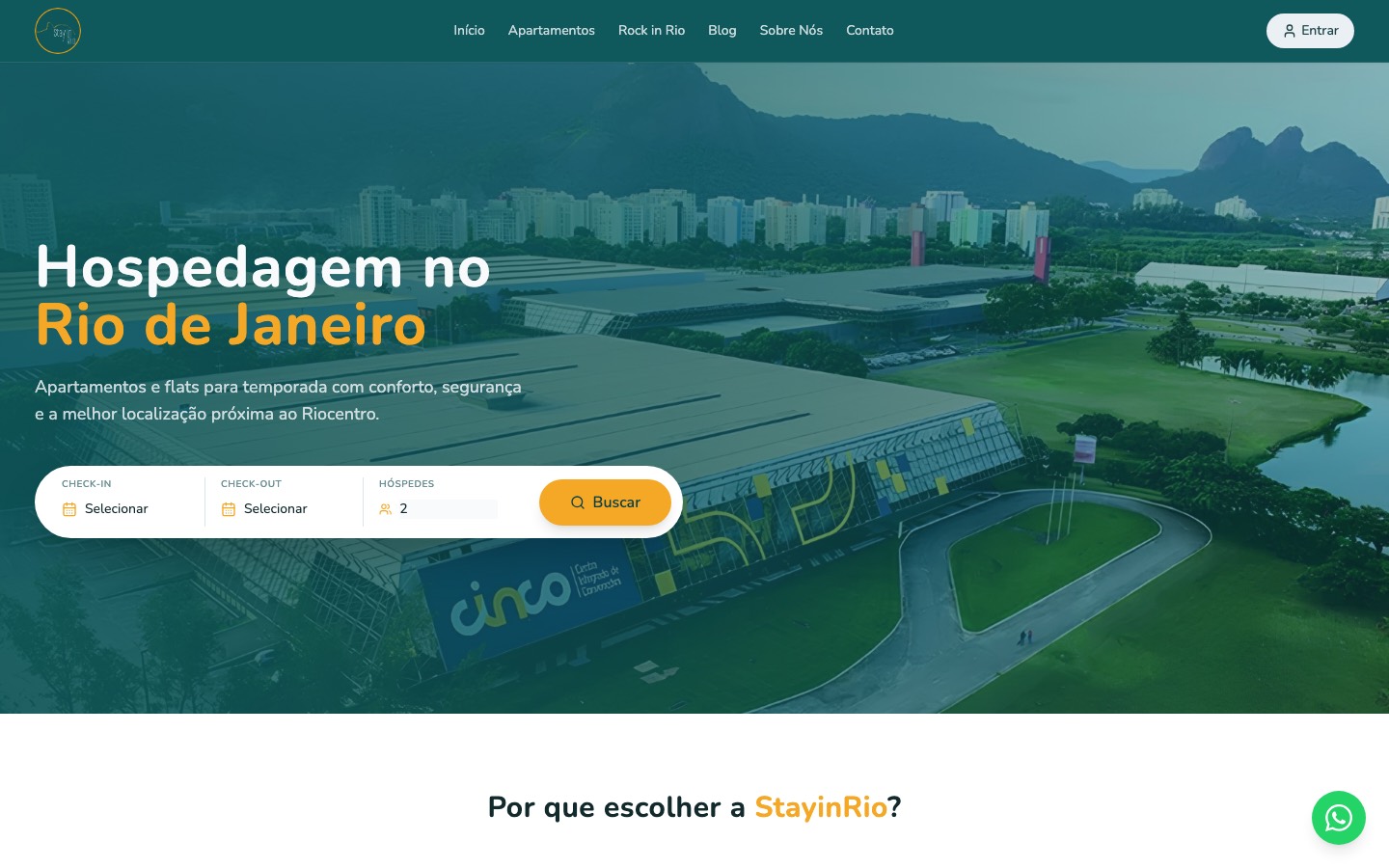 Site Stay in Rio, feito pela LUME